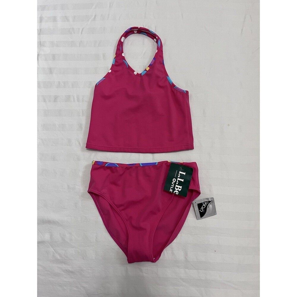 LL Bean Wild Rose Watersport Swim Tankini and Bottom Set Girl Size 6X/7 - 12 NWT